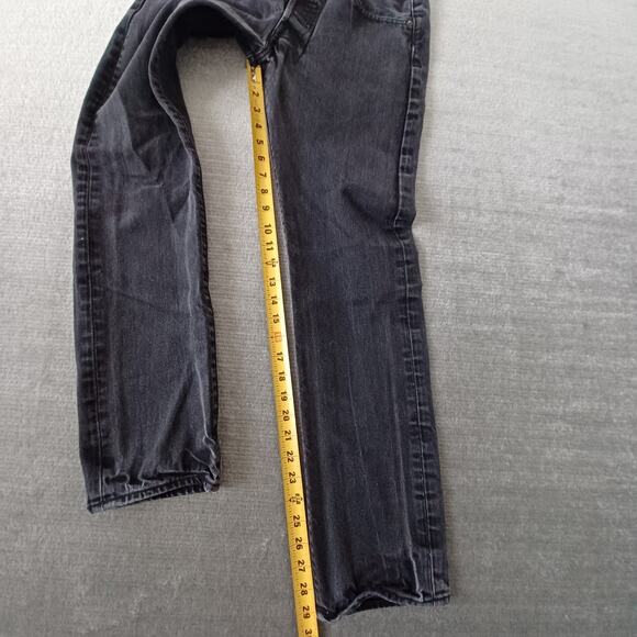 Levis 501 Jeans Mens 29x32 Black Stretch Casual Faded Button Fly Western Work - Picture 5 of 10